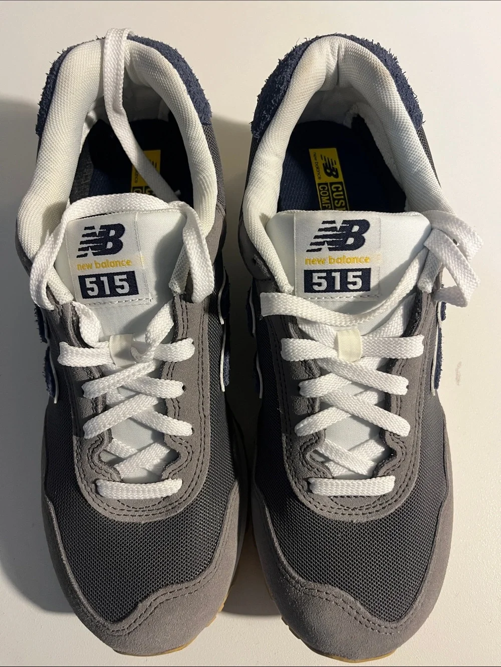 New Balance Gray and White 515 Running Sneakers